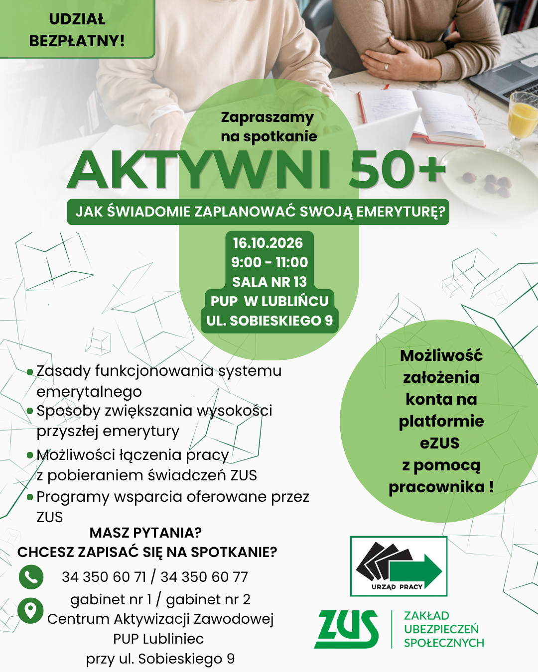 Spotkanie z&nbsp;pracownikami ZUS - zaproszenie