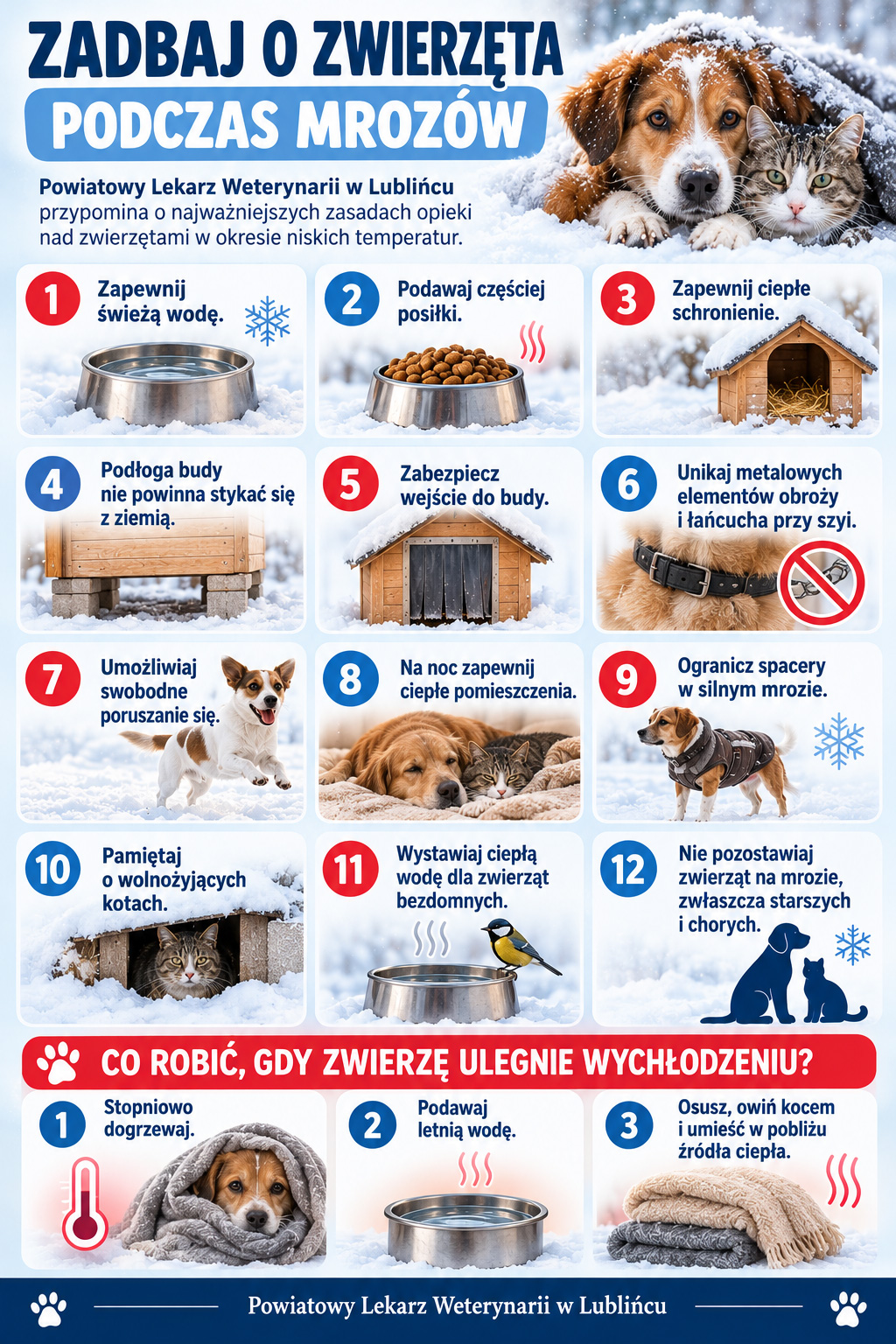 Informacja o&nbsp;opiece nad zwierzętami podczas mroz&oacute;w