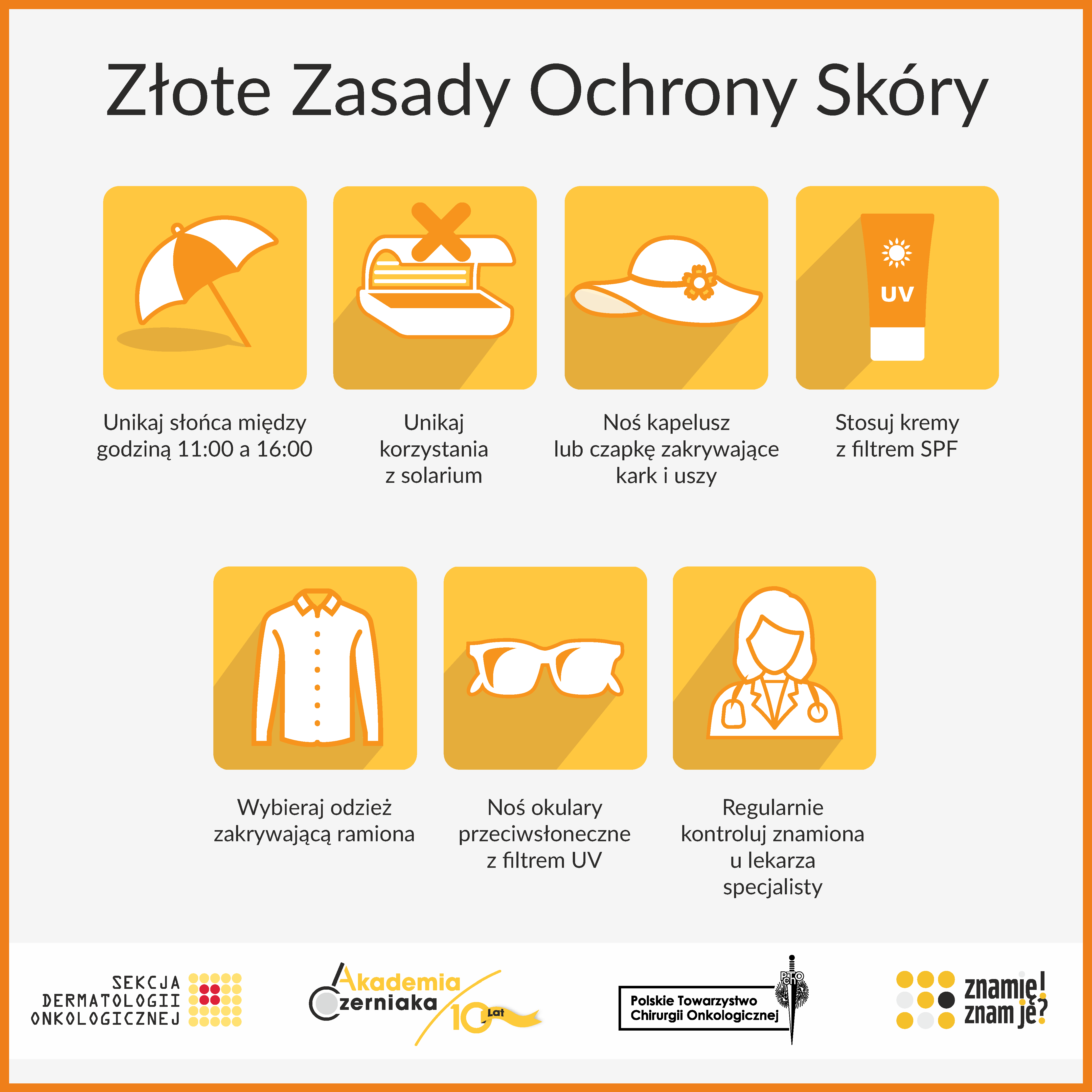 ulotka informująca jak chronić skórę