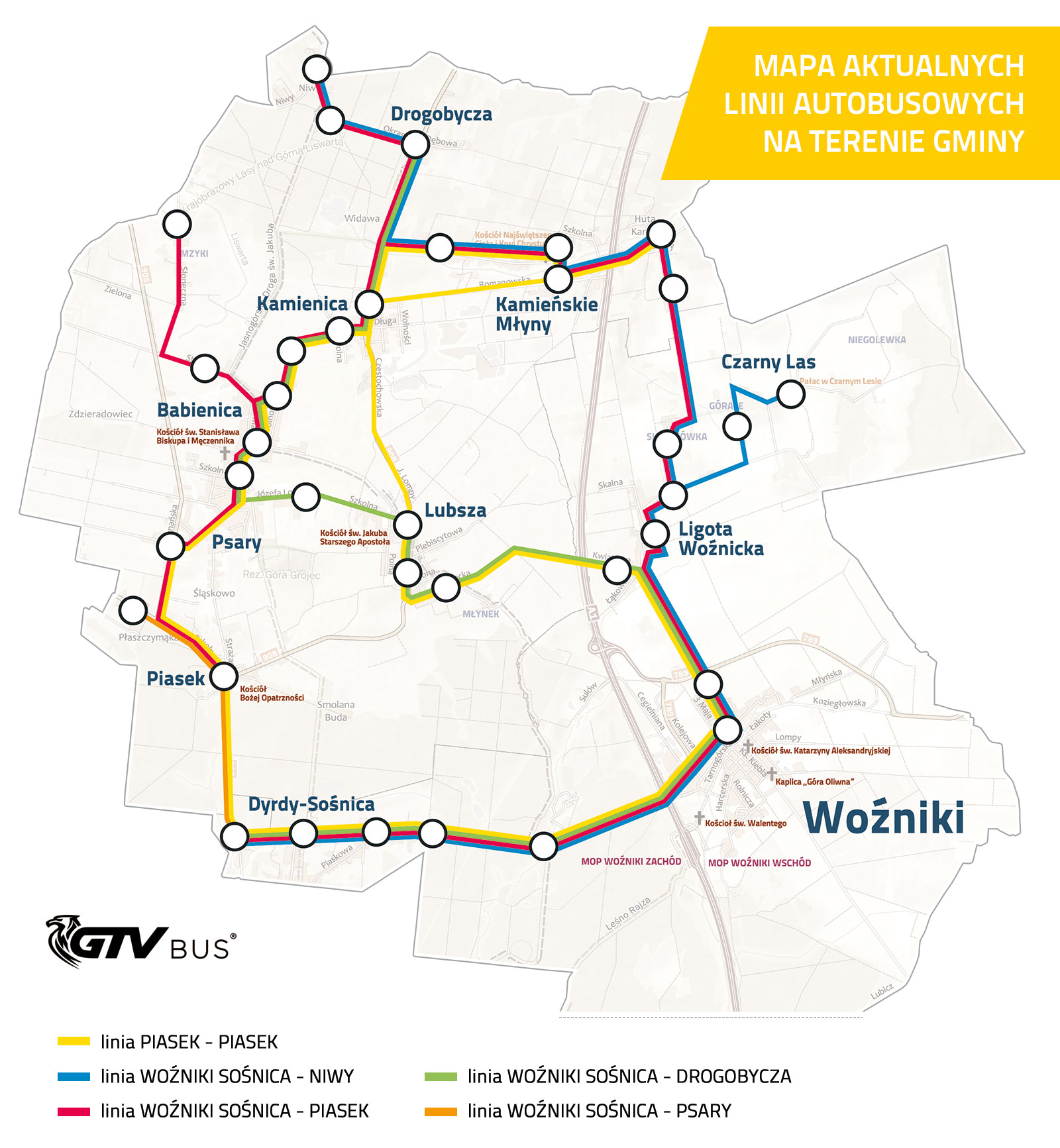 Mapa połączeń autobusowych