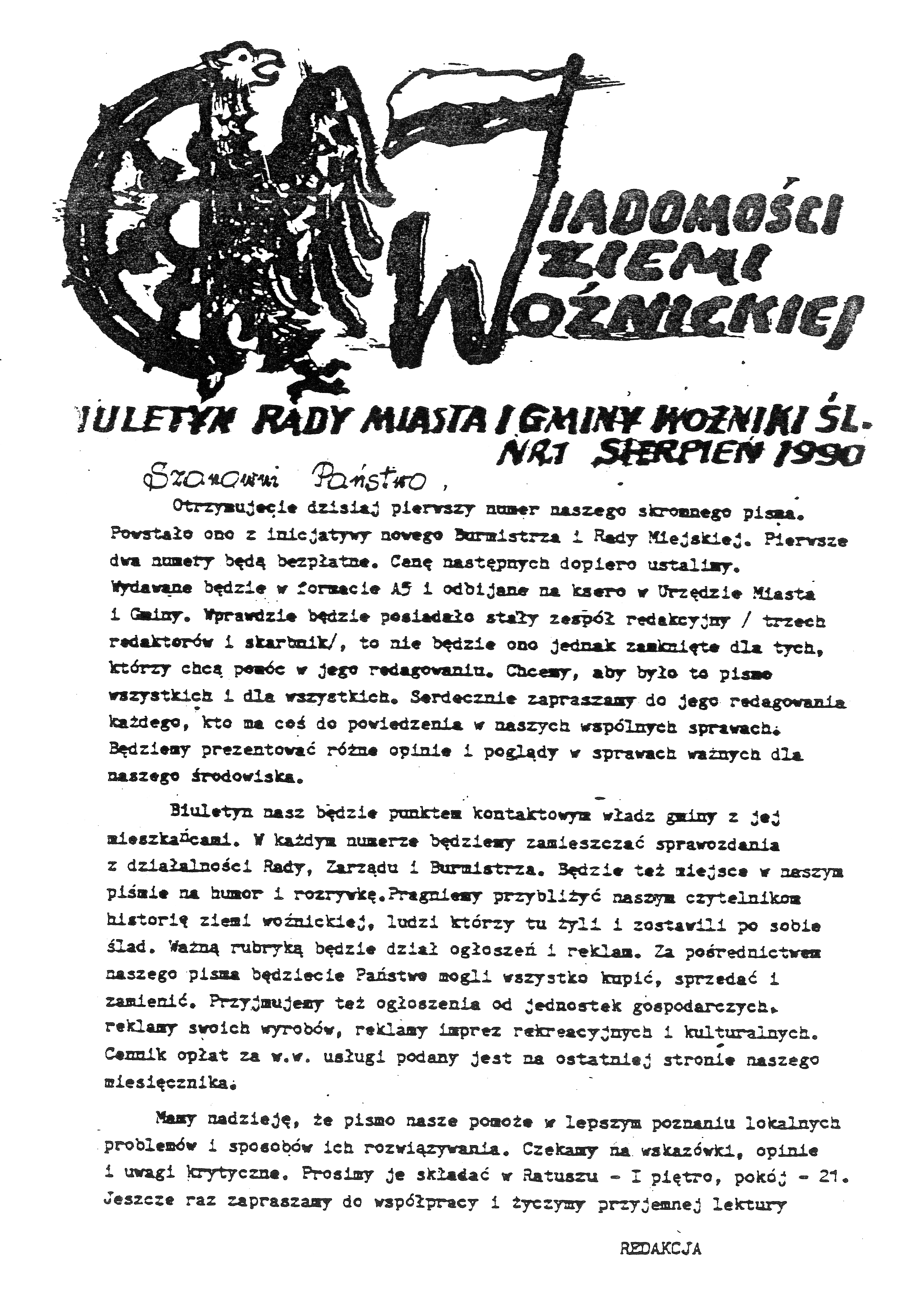 archiwalny numer Wiadomości Ziemi Woźnickiej