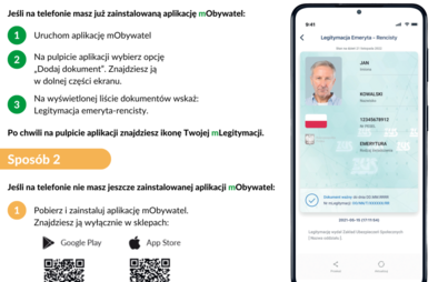 Zdjęcie do Elektroniczna wersja legitymacji emeryta i rencisty