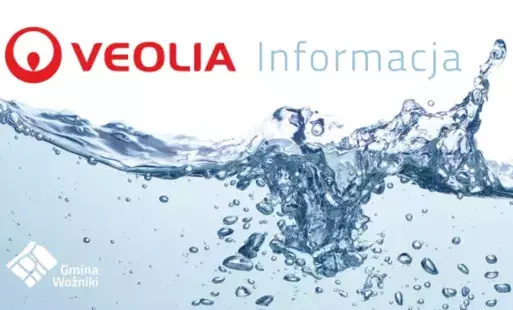 logo fimry veolia, grfika przedstaiwająca wodę i napis informacja