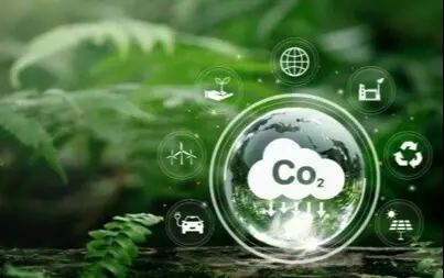 grafika zielone tło, przyroda, napis co2