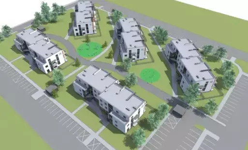 plan rozlokowania mieskań sim w Woźnikach